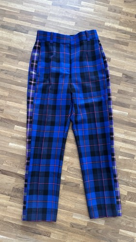 Versace stoffhose kariert blau - stoffhose,